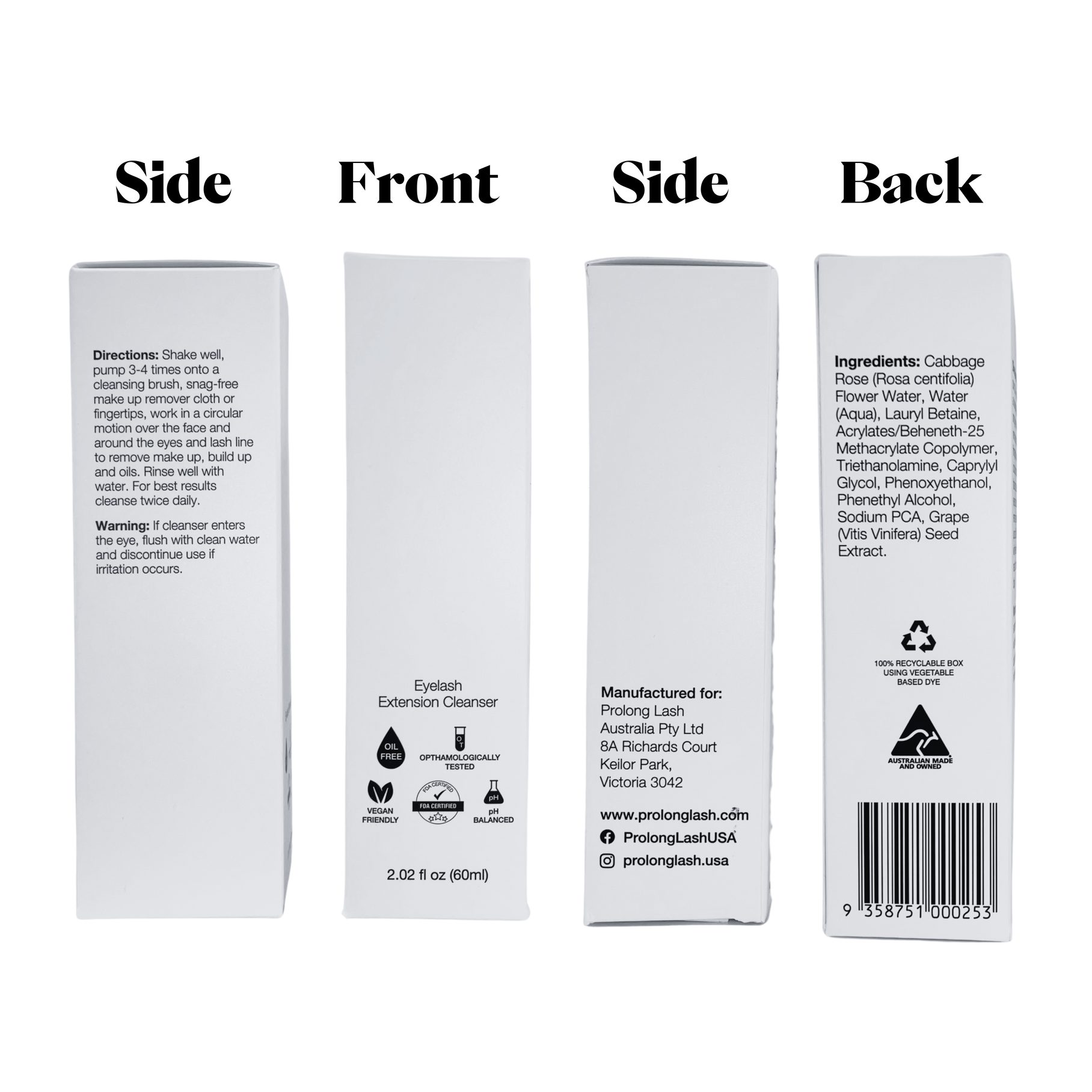 White label eyelash cleanser