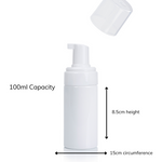 Empty Foaming Pump Bottles 100ml - White