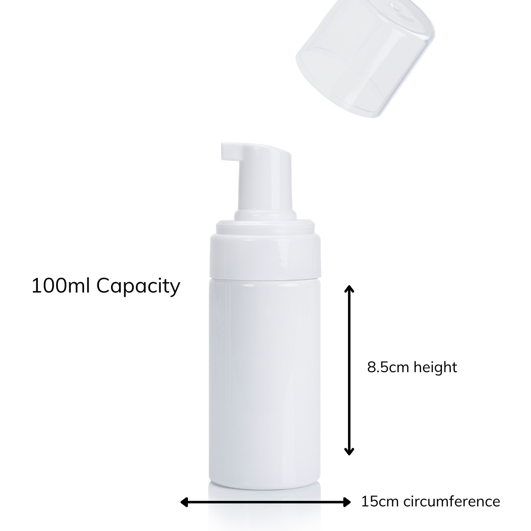 Empty Foaming Pump Bottles 100ml - White