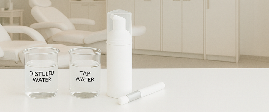 Distilled Water vs Tap Water Pic in a salon