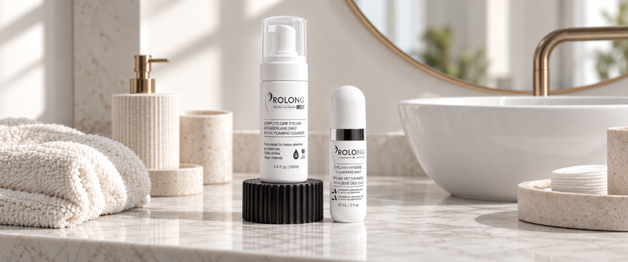  Daily lash cleanser beside eyelash hygiene cleansing mist.