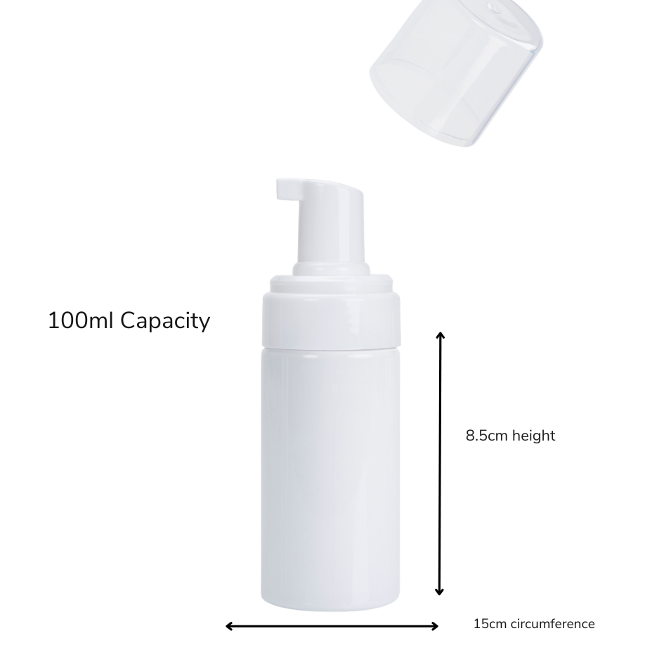 Empty Foaming Pump Bottles 100ml - White