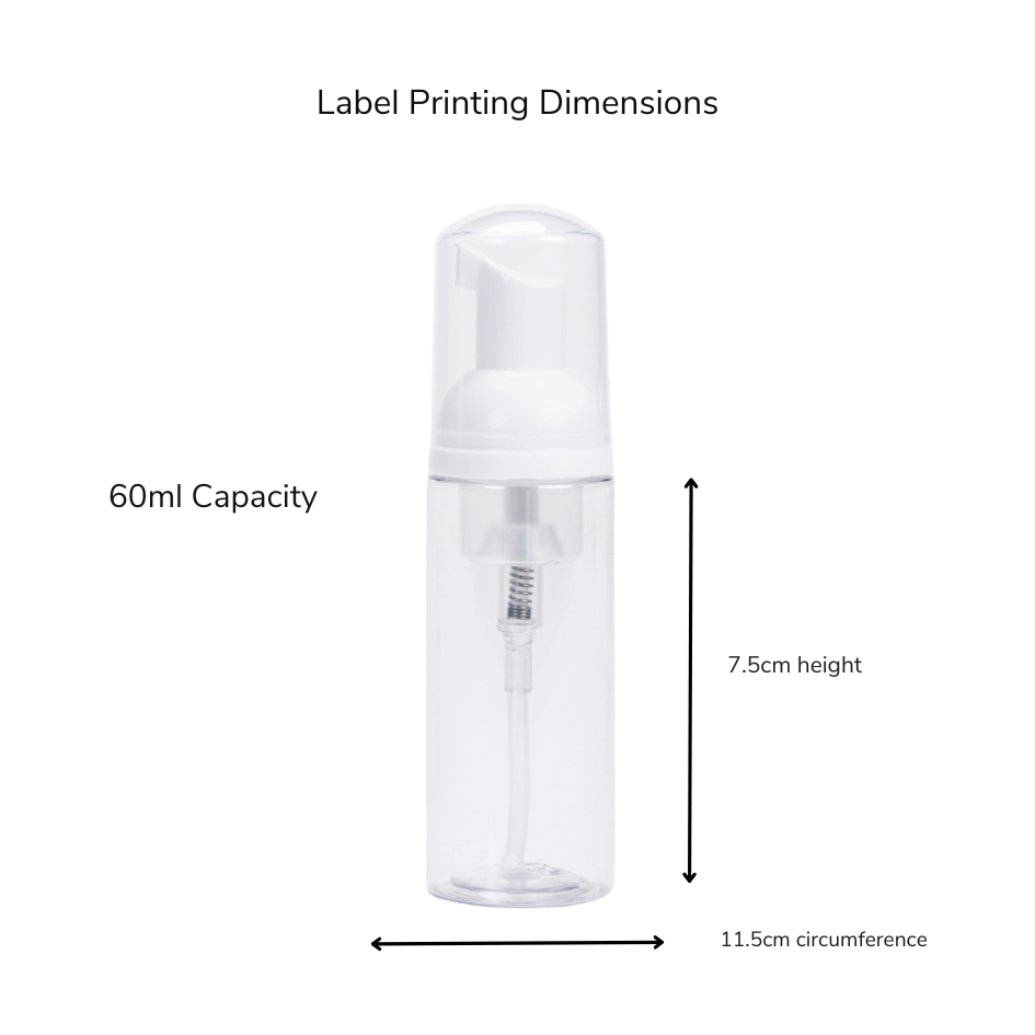Empty Foaming Pump Bottles 60ml - Clear